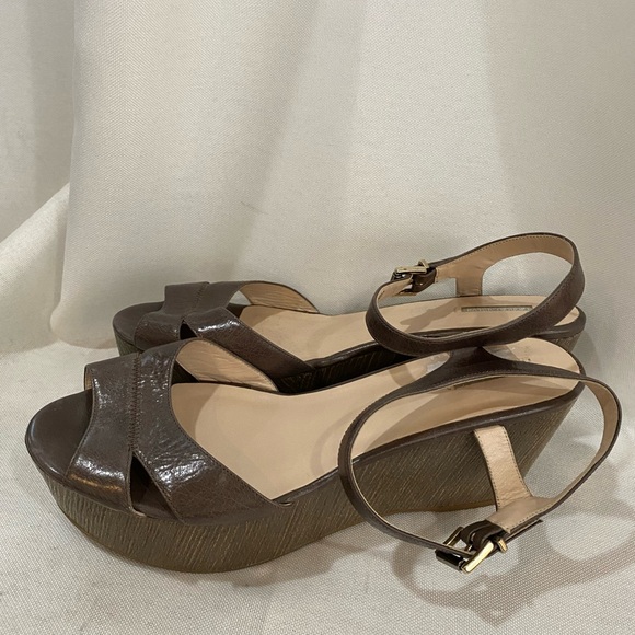 Armani Leather Platform Wedge Sandal - Picture 3 of 7